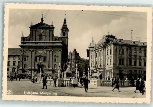 Ljubljana Marijin trg. Straßenbahn