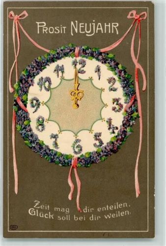 Neujahr Uhr Zwölf Uhr Veilchen