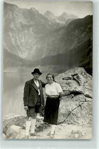 Königssee Ort handschriftlich Tracht Mann Frau