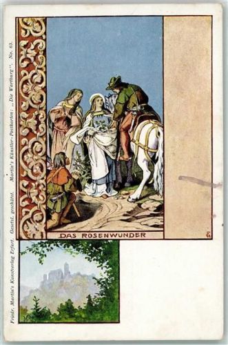 Wartburg Das Rosenwunder Ort handschriftlich