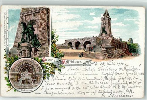 06567 O4712 Kyffhäuser 1900 - Kyffhäuser-Denkmal Barbarossa