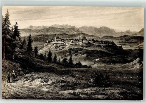 Schongau Nach einem alten Stich um 1850 Kirche