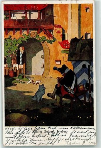 1918 Wachtposten beim Stricken - Humor AK