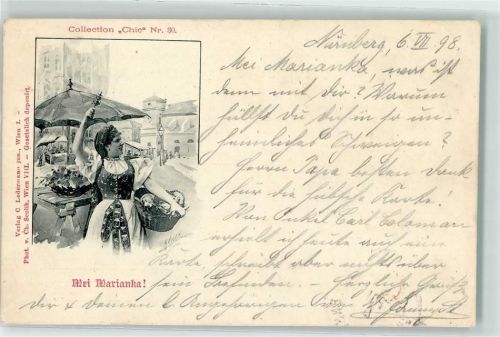 1898 Nr. 30 Marktszene Tracht Photo v. Ch. Scolik Wien AK