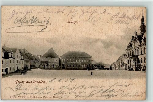04774 O7262 Dahlen , Sachs 1902 Gebrauchsspuren Marktplatz