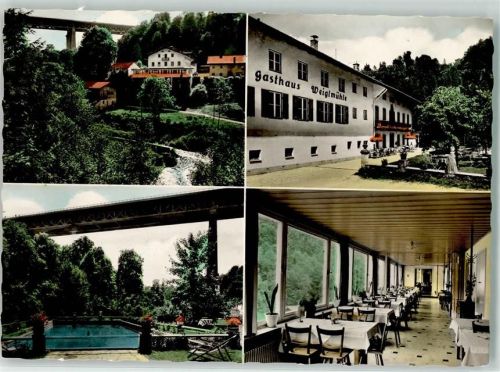 Weyarn Gasthaus Weiglmühle Mühltal Mangfalltal Schwimmbad Brücke Autobahn Gastraum