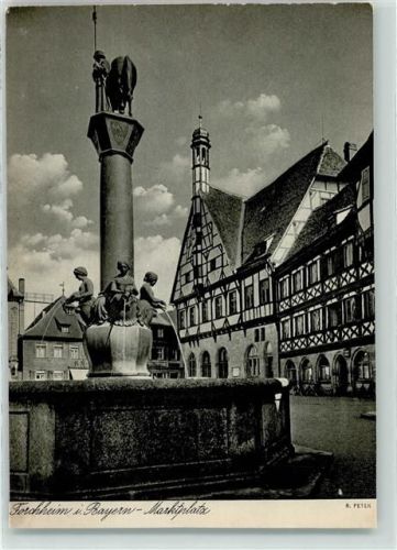 Forchheim Marktplatz Brunnen Aus Bildkalender Aus deutschen Landen 1955