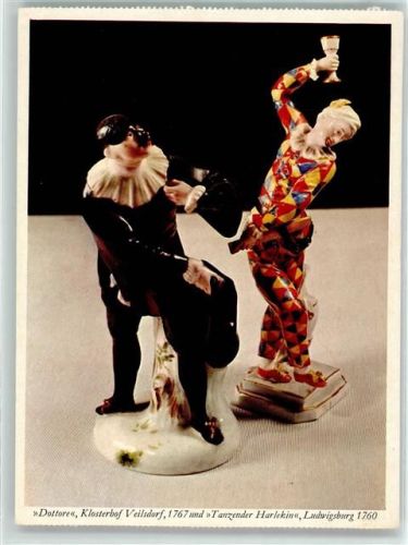 Figuren der italienischen Komödie - Dottore Tanzender Harlekin um 1760
