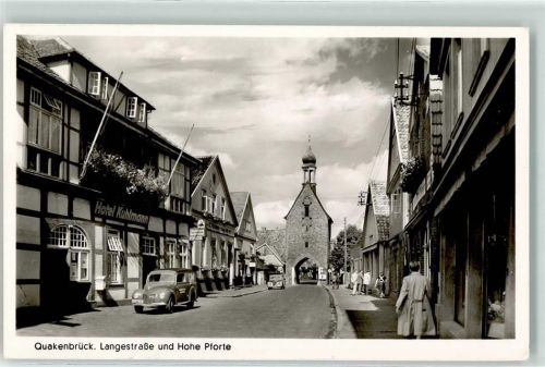 Quakenbrück Langestraße und Hohe Pforte Oldtimer Hotel Kuhlmann Briefkasten