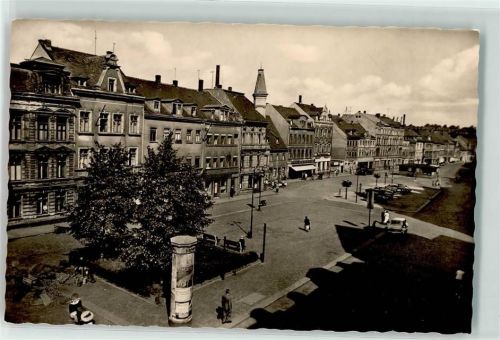 Werdau Markt Litfaßsäule Motorroller