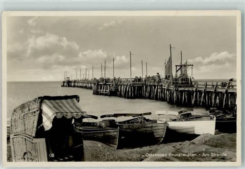 Brunshaupten Bahnpost Zug 28 Strand Boote
