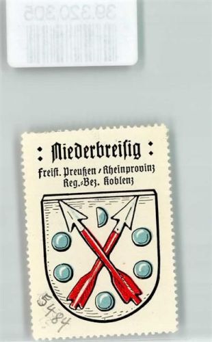 53498 W5484 Niederbreisig Vignette Wappen Kaffee Hag ca. 1920-1940 Pfeile