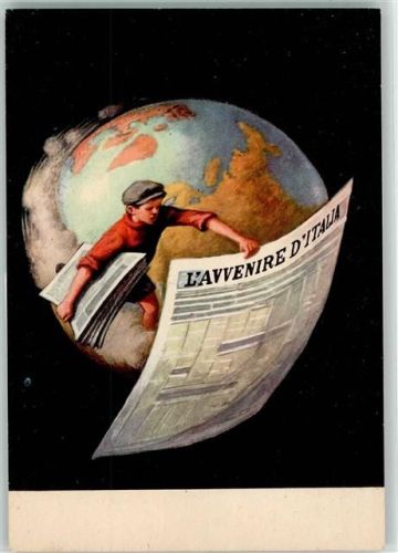 L'Avvenire D'Italia Zeitungsjunge Erde Weltraum Zeitung