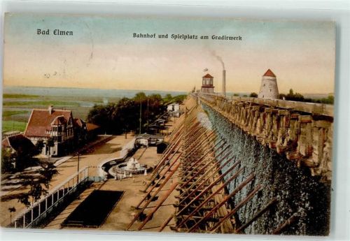Bad Salzelmen 1909 Bahnhof Spielplatz Gradierwerk