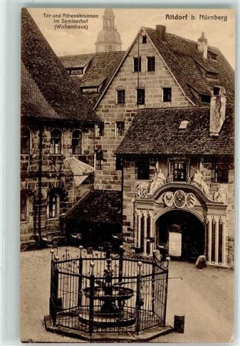 Altdorf Wichernhaus Innenhof Athenenbrunnen Toreingang