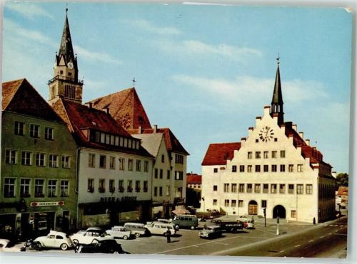Neumarkt Rathaus Cafe VW-Käfer Pritschen-LKW St. Johannes-Kirchturm