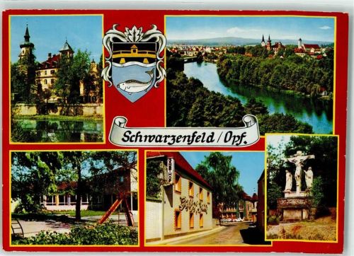 Schwarzenfeld Wappen Kirche Spielplatz Gasthaus Kreuz Fisch
