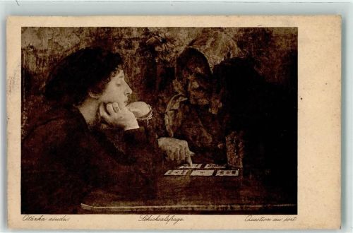 1917 sign. Prof. Bukovac - Verlag J.K.B. 519 - Kartenlegen Schicksalfrage Tod