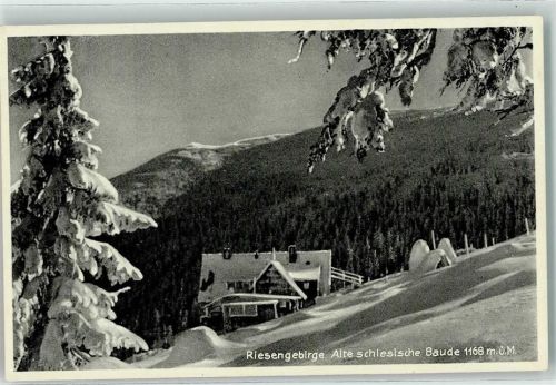Alte schlesische Baude - Riesengebirge 1168 m Winter Schnee