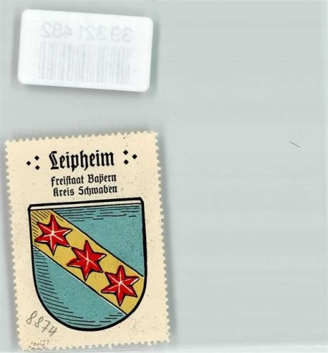 Leipheim Vignette Wappen Freistaat Bayern Kreis Schwaben
