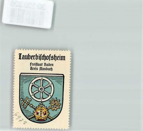 Tauberbischofsheim Wappen Kaffee Hag ca. 1920-1940 Mitra Bischofstab