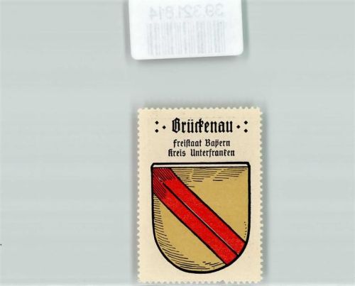 Bad Brückenau Vignette Wappen Freistaat Bayern Kreis Unterfranken