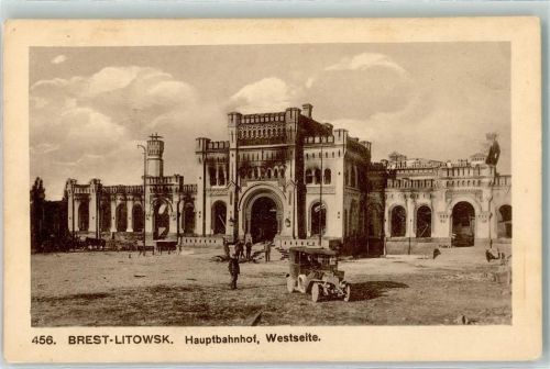 Brest 1916 Hauptbahnhof Westseite Oldtimer
