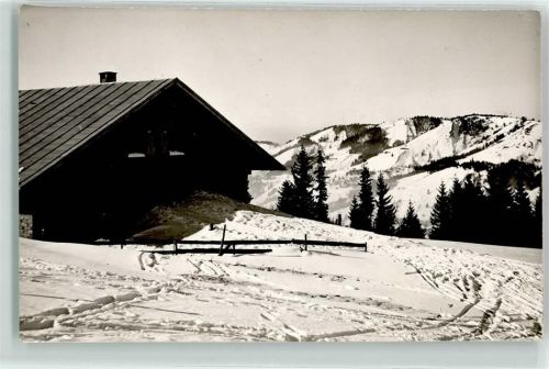 87509 W8970 Ratholz i Allgäu - Alphütte Obere Kalle Winter Hüttenstempel