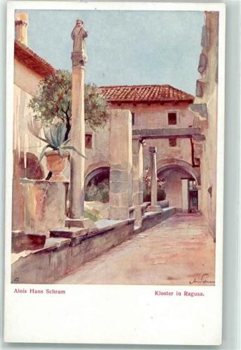 Dubrovnik Kloster Ragusa sign. Alois Hans Schram Österreichischer Flottenverein Serie 1 Nr 1