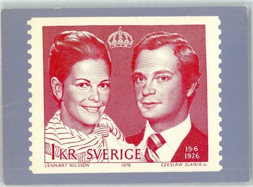 Sonderbriefmarke Abbildung Hochzeit König Carl XXI Gustaf Silvia Sommerlath 19. Juni 1976