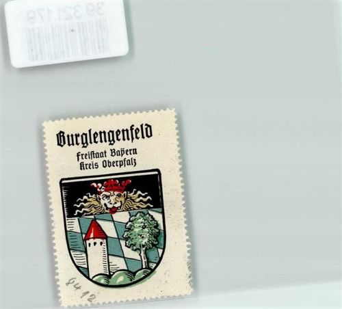 93133 W8412 Burglengenfeld Vignette Wappen Kaffee Hag ca. 1920-1940 Löwe Laubbaum Turm