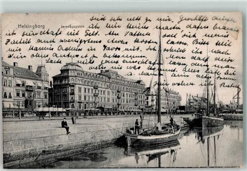 Helsingborg Jernvägsgatan Schiff Boot Eisenbahn