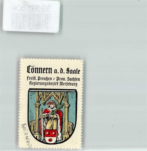 Könnern Vignette Wappen Freist. Preußen Prov. Sachsen Regierungsbezirk Merseburg