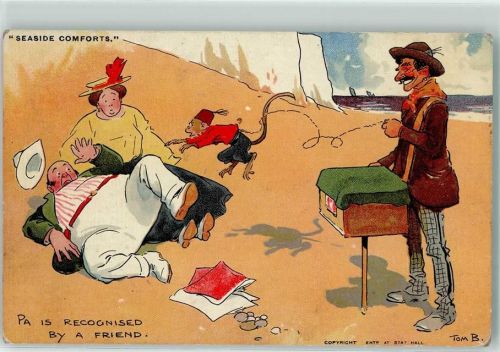 1906 Karikatur Comic sign. Tom Browne Affe AK