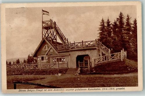 Manebach Dieses Berges Haupt ist dem Andenken unserer gefallenen Kameraden 1914-1918 geweiht Fahne Heidenberg