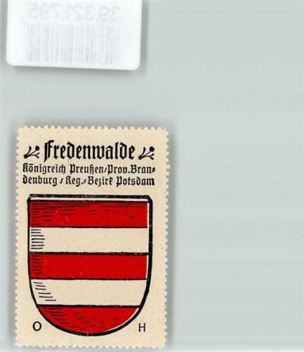 Groß Fredenwalde Vignette Wappen Königreich Preußen Prov. Brandenburg Red. Bezirk Potsdam