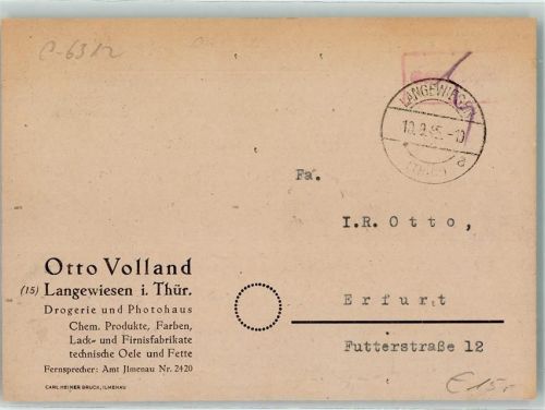 Langewiesen Stempel Gebühr bezahlt Werbung Otto Volland