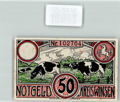 Winsen Notgeld 50 Pfennig des Kreises Winsen Schloss zu Winsen Nr. 102764