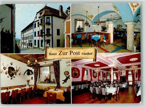 Velburg Gasthaus Hotel zur Post Gastraum Geweih Kronleuchter