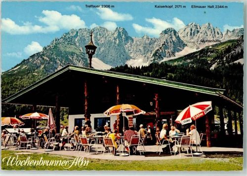 6352 Ellmau Foto AK Wochenbrunner Alm 1160 m Wildpark Jausenstation Gasthaus Treffauer Kaiserkopf Ellmauer Halt