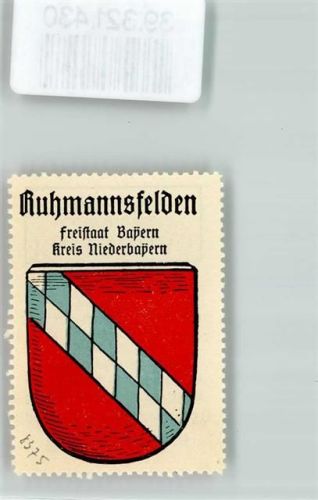 Ruhmannsfelden Vignette Wappen Freistaat Bayern Kreis Niederbayern