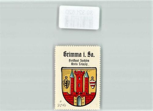 Grimma Vignette Wappen Freistaat Sachsen Kreis Leipzig