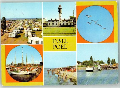23999 O2401 Insel Poel - Zeltplatz Möwen Hafen Leuchtturm Strand