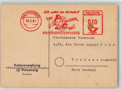 Pinneberg Maschinenstempel Drucksache Kreisverwaltung Gemeindeprüfungsamt