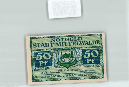 Mittelwalde Notgeld 50 Pfennig Stadt Mittelwalde Nr. 34591