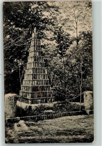 1916 Denkmal errichtet aus Geschosssteilen der Westfront Verlag Schaar und Dathe Nr.2194