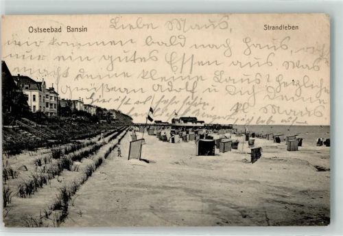 Seebad Bansin 1913 Strand Strandkörbe