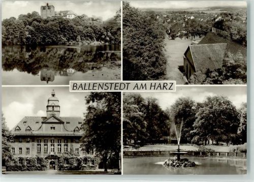 Ballenstedt Forstfachschule Rathaus Friedenspark Springbrunnen