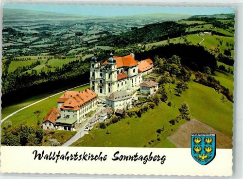Sonntagberg Fliegeraufnahme Wallfahrtskirche Sonntagberg Wappen