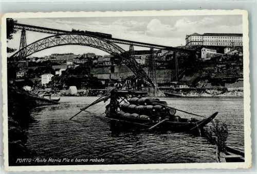 Porto Ponte Maria Pia e barco rabelo Eisenbahnbrücke Boot